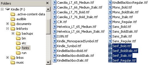 Kindle Fonts to Replace